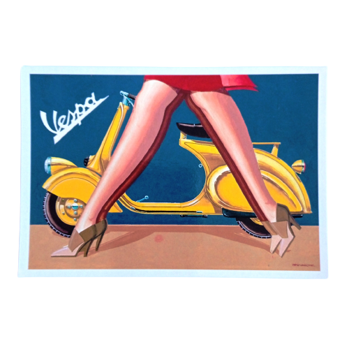 Postal  VESPA  en marco