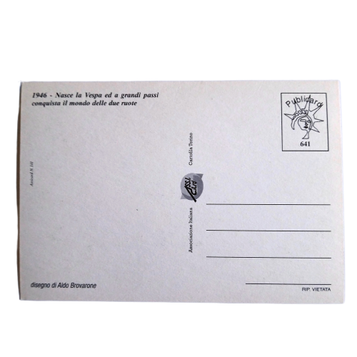 Postal  VESPA  en marco