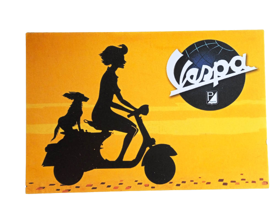 VESPA-Postkarte im Rahmen