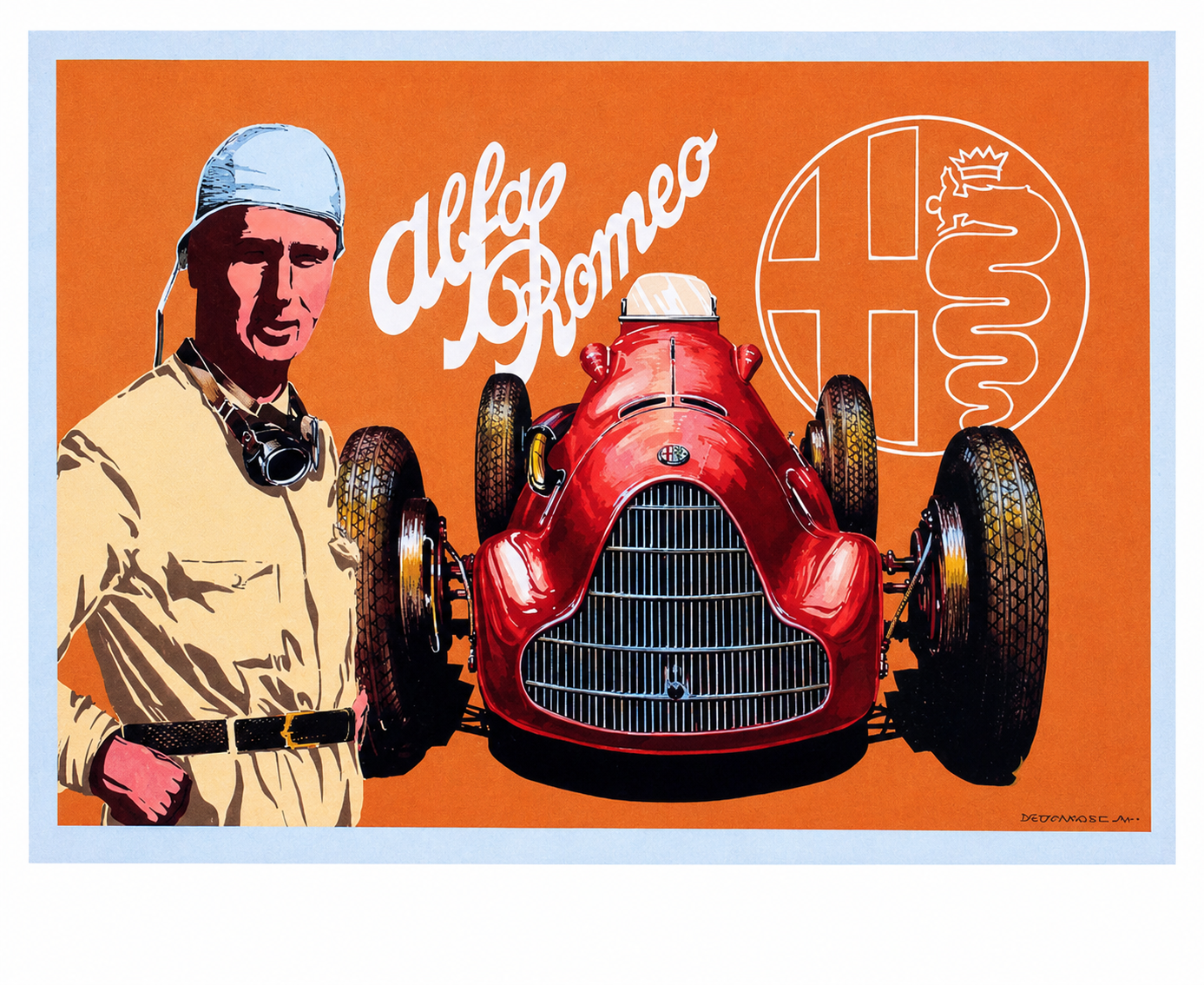 Cuadro Nino Farina  Alfa Romeo 158 + Modellino Metálico Escala 1/43