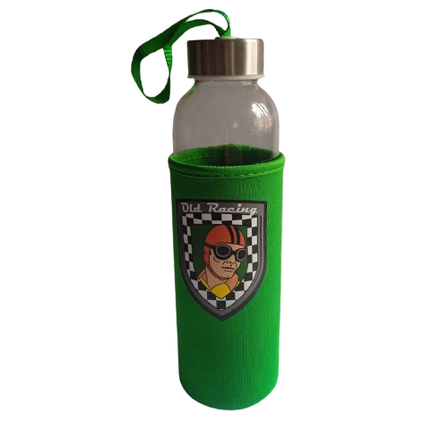 Botella Vintage Old Racing – Estilo Motorsport Clásico con Funda Térmica