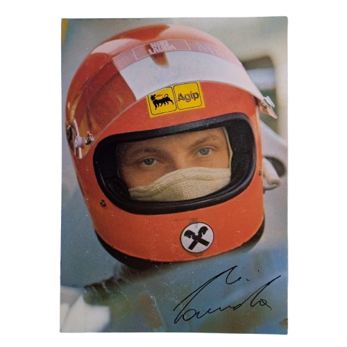 Postal publicidad AGIP 1976 Niki Lauda en marco