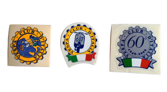 Set 3 stickers Vespa Club Italia