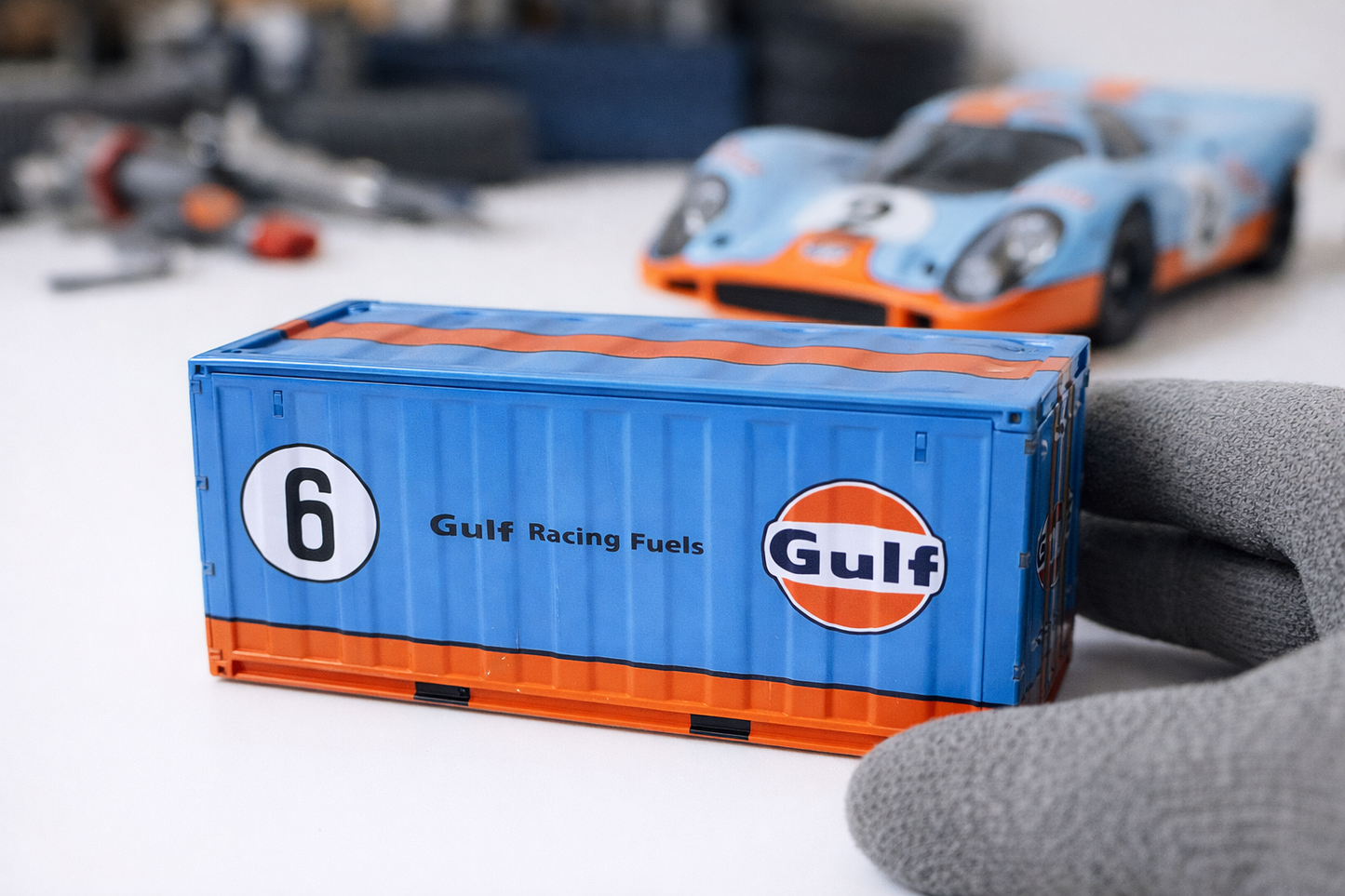 Mini container de lata Gulf Racing