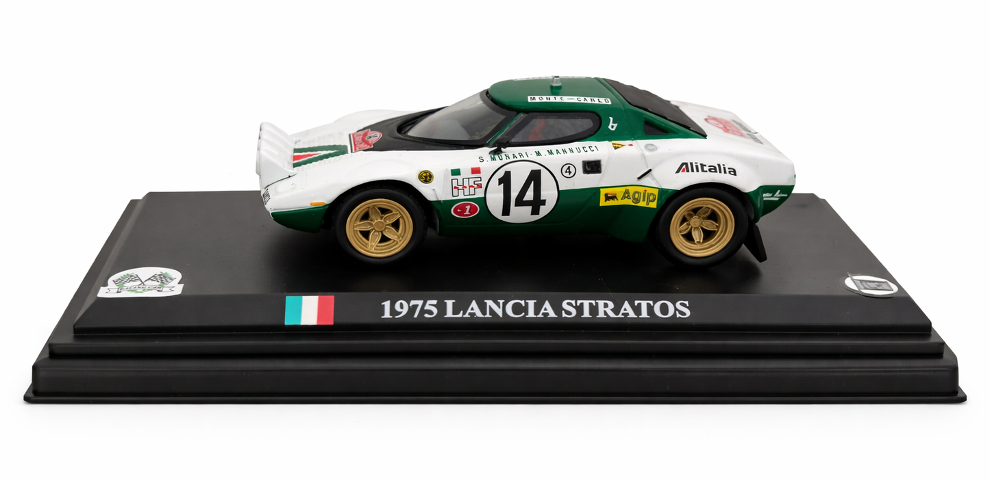 🏁 Lancia Stratos 1975 1:43 – Modelo de Colección Alitalia Rally Montecarlo