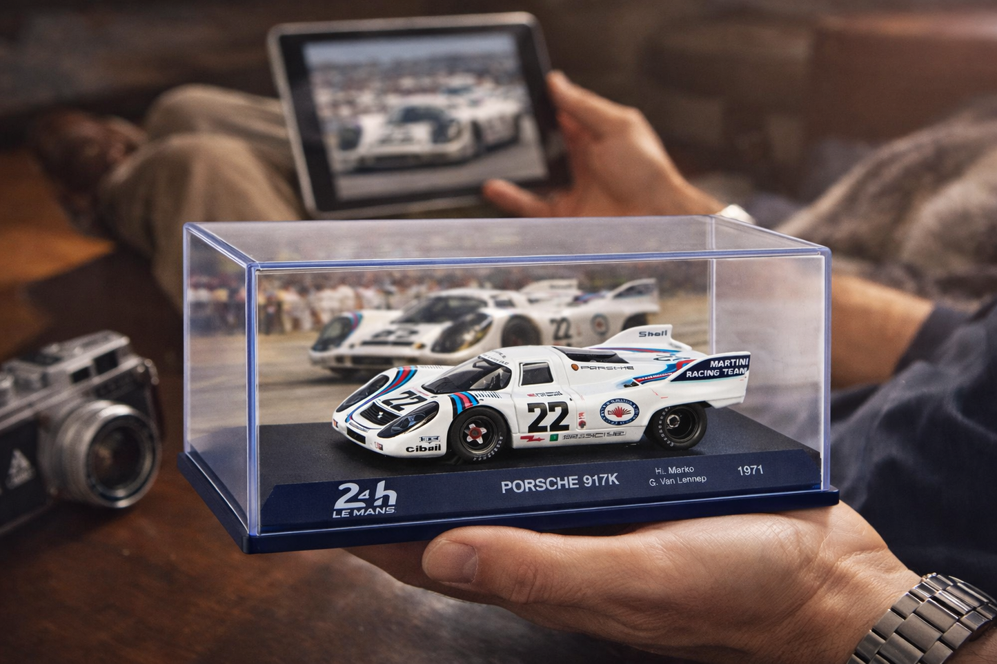 Modelo Porsche 917 K  Le Mans 1971 - Die-Cast 1:43 Sellada con vitrina