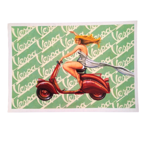 Postal Vespa en marco