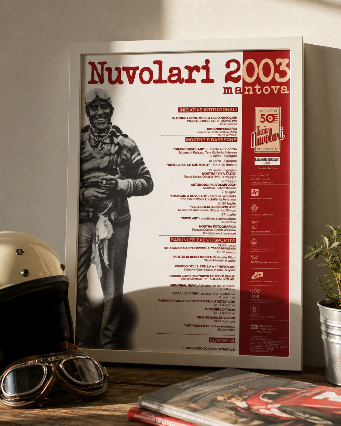 Póster enmarcado "Nuvolari 2003 – Mantova"