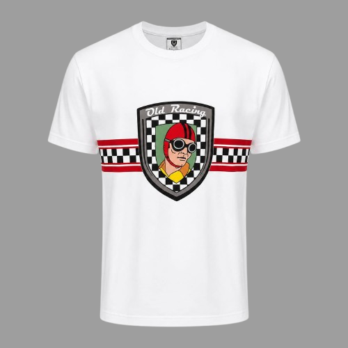 T-shirt Old Racing Mod. Logo white