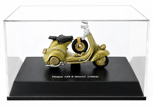 Vespa 125 6 Giorni (1952) – Miniatura de colección escala 1:32 con vitrina expositora