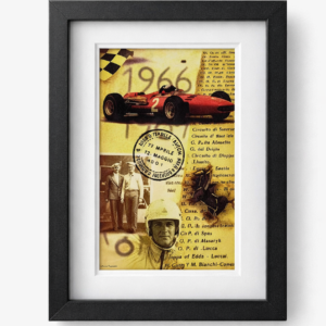 Cuadro Vintage de Carreras 1966: Revive la Pasión del Automovilismo Clásico