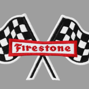 Parche bordado Firestone con banderas a cuadros